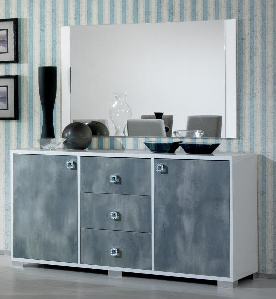 Product photograph of Stella White Italian 2 Door 3 Drawer Sideboard from Choice Furniture Superstore.